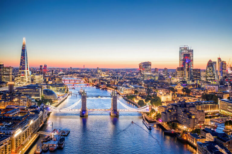 Drone photo of London, England