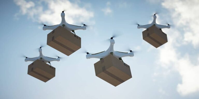 Drone delivery in swarms