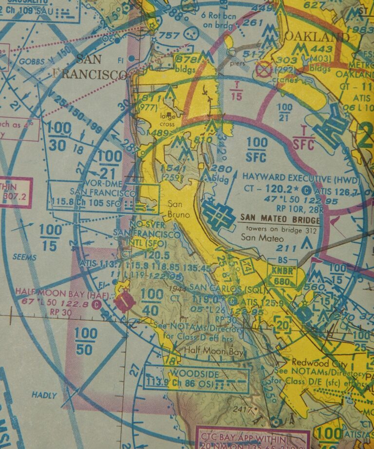 Aeronautical chart over San Francisco Bay Area
